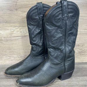 Tony Lama Mens Size 9 D Black Leather Cowboy Western Boots